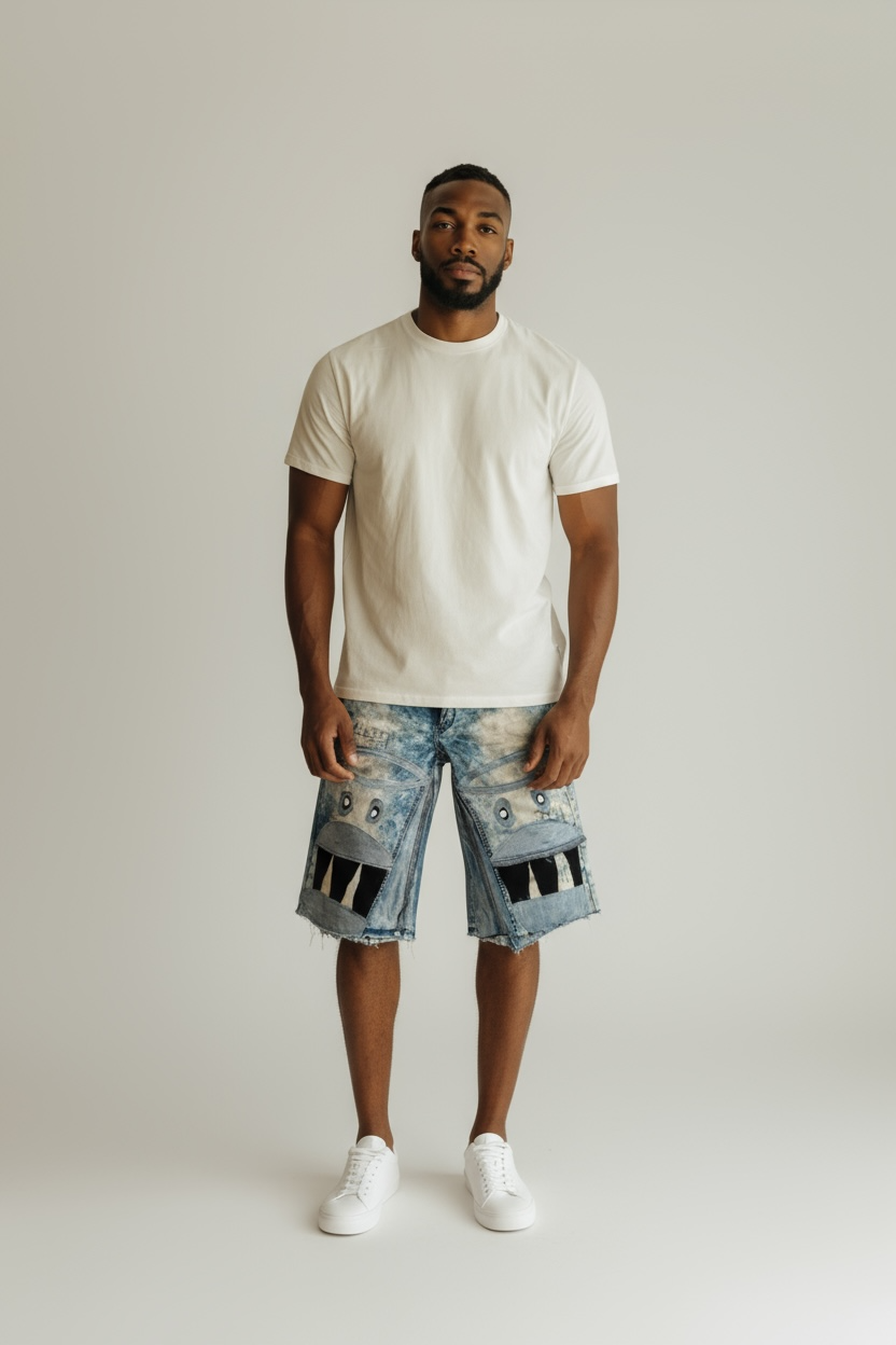 Reversed B2F Beast denim shorts | Blood2Fruits